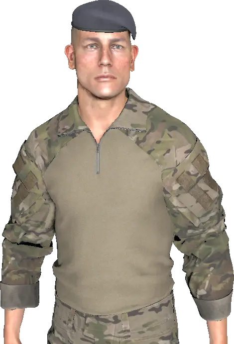 portrait d'un soldat des forces spéciales en uniforme et en béret